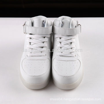 Youth USB charging high cut led shoes led flash shoes